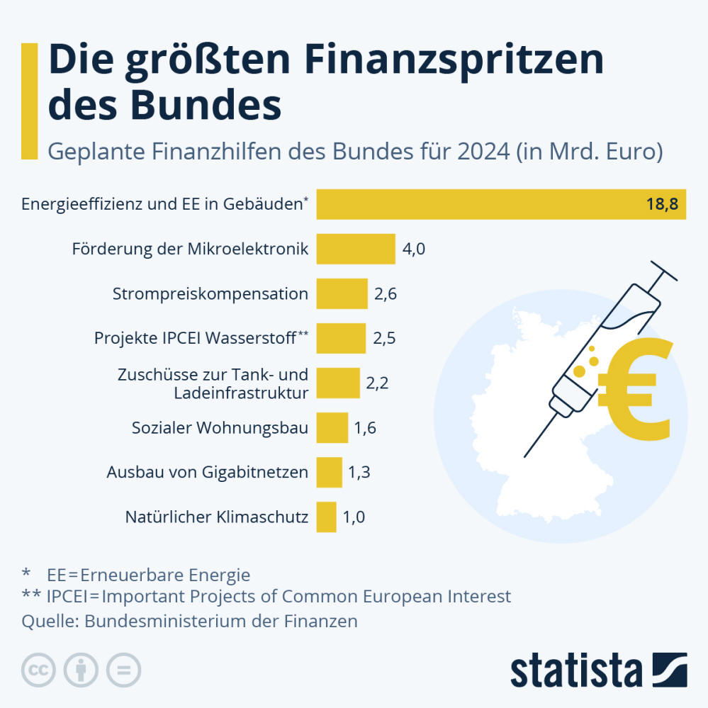 Infografik: Die größten Finanzspritzen des Bundes | Statista